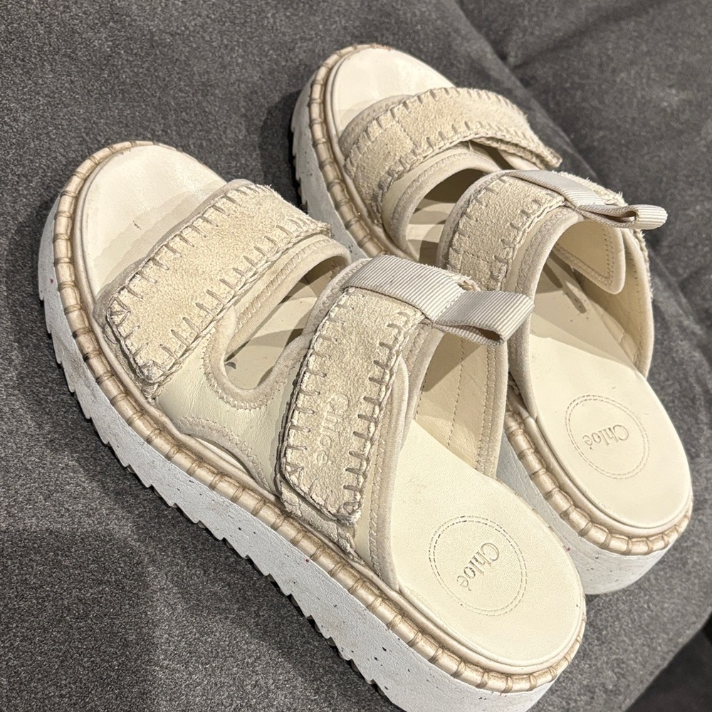 Chloe Cream Slide Sandals
